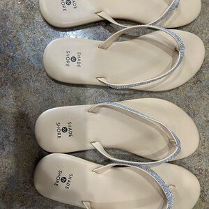 Shade & Shore Cream Sandals with Textured Sole